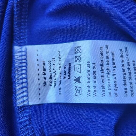 Maui Mama Women's Wide Leg Slouch Blue Pants Size Xl - Picture 2 of 4